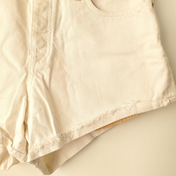 Rag & Bone Jean Womens White Button fly Raw Hem Distressed Cotton Shorts Size 29 - Picture 3 of 4